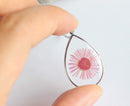 Teardrop Pressed Flower Pendant Necklace, Real Dried Flower Resin Jewellery