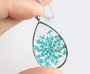 Teardrop Pressed Flower Pendant Necklace, Real Dried Flower Resin Jewellery