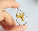 Teardrop Pressed Flower Pendant Necklace, Real Dried Flower Resin Jewellery