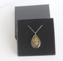 Teardrop Pressed Flower Pendant Necklace, Real Dried Flower Resin Jewellery