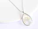 Teardrop Pressed Flower Pendant Necklace, Real Dried Flower Resin Jewellery