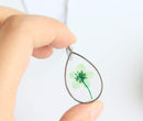 Teardrop Pressed Flower Pendant Necklace, Real Dried Flower Resin Jewellery