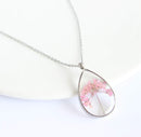 Teardrop Pressed Flower Pendant Necklace, Real Dried Flower Resin Jewellery