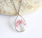 Teardrop Pressed Flower Pendant Necklace, Real Dried Flower Resin Jewellery