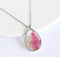 Teardrop Pressed Flower Pendant Necklace, Real Dried Flower Resin Jewellery