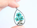 Teardrop Pressed Flower Pendant Necklace, Real Dried Flower Resin Jewellery