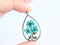 Teardrop Pressed Flower Pendant Necklace, Real Dried Flower Resin Jewellery