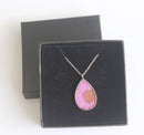 Teardrop Pressed Flower Pendant Necklace, Real Dried Flower Resin Jewellery