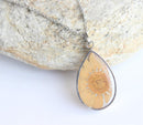 Teardrop Pressed Flower Pendant Necklace, Real Dried Flower Resin Jewellery