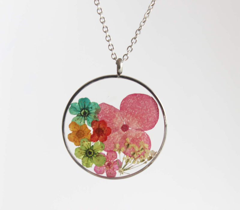 Pressed Flower Pendant Necklace, Real Dried Flower Resin Jewellery