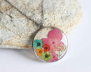 Pressed Flower Pendant Necklace, Real Dried Flower Resin Jewellery