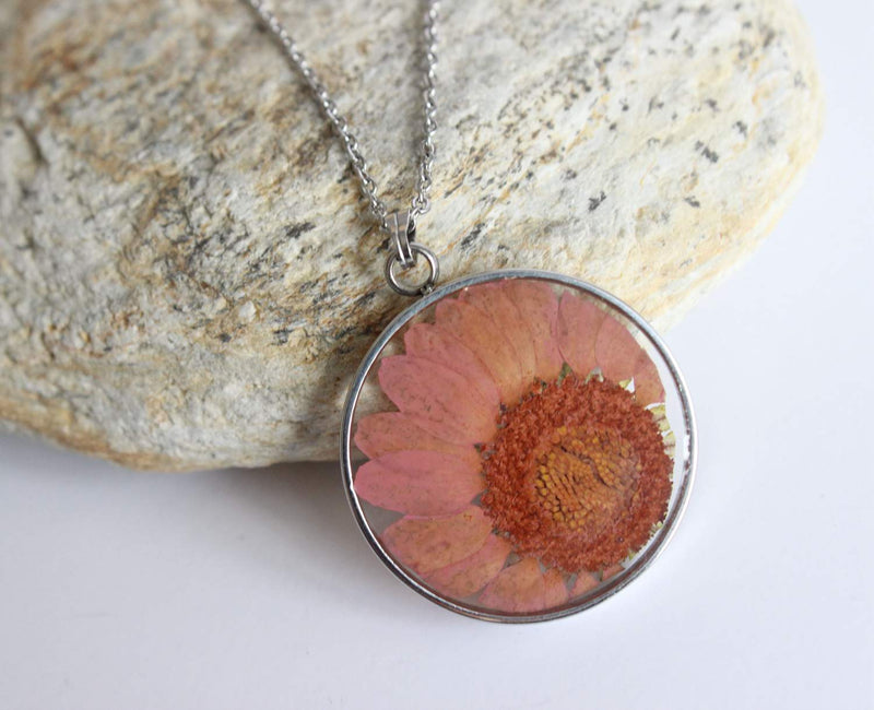 Pressed Flower Pendant Necklace, Real Dried Flower Resin Jewellery