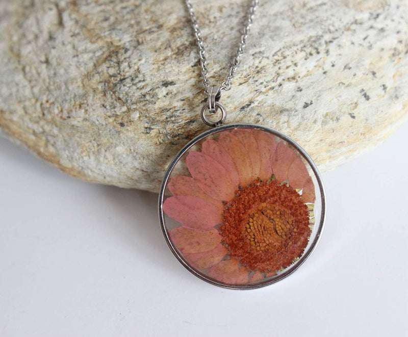 Pressed Flower Pendant Necklace, Real Dried Flower Resin Jewellery