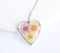 Heart Pressed Flower Pendant Necklace, Real Dried Flower Resin Jewellery