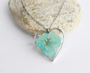 Heart Pressed Flower Pendant Necklace, Real Dried Flower Resin Jewellery