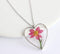 Heart Pressed Flower Pendant Necklace, Real Dried Flower Resin Jewellery