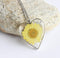 Heart Pressed Flower Pendant Necklace, Real Dried Flower Resin Jewellery