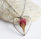 Heart Pressed Flower Pendant Necklace, Real Dried Flower Resin Jewellery