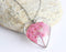 Heart Pressed Flower Pendant Necklace, Real Dried Flower Resin Jewellery