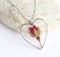 Heart Pressed Flower Pendant Necklace, Real Dried Flower Resin Jewellery