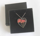 Heart Pressed Flower Pendant Necklace, Real Dried Flower Resin Jewellery