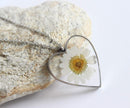 Heart Pressed Flower Pendant Necklace, Real Dried Flower Resin Jewellery