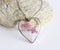 Heart Pressed Flower Pendant Necklace, Real Dried Flower Resin Jewellery