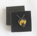 Heart Pressed Flower Pendant Necklace, Real Dried Flower Resin Jewellery