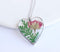 Heart Pressed Flower Pendant Necklace, Real Dried Flower Resin Jewellery