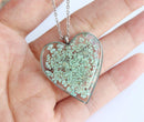 Heart Pressed Flower Pendant Necklace, Real Dried Flower Resin Jewellery