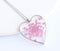 Heart Pressed Flower Pendant Necklace, Real Dried Flower Resin Jewellery