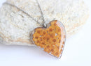 Heart Pressed Flower Pendant Necklace, Real Dried Flower Resin Jewellery