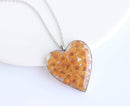 Heart Pressed Flower Pendant Necklace, Real Dried Flower Resin Jewellery