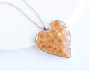 Heart Pressed Flower Pendant Necklace, Real Dried Flower Resin Jewellery