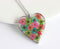 Heart Pressed Flower Pendant Necklace, Real Dried Flower Resin Jewellery