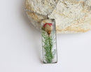 Rectangle Pressed Flower Pendant Necklace, Real Dried Flower Resin Jewellery