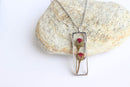 Rectangle Pressed Flower Pendant Necklace, Real Dried Flower Resin Jewellery