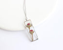 Rectangle Pressed Flower Pendant Necklace, Real Dried Flower Resin Jewellery