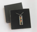 Rectangle Pressed Flower Pendant Necklace, Real Dried Flower Resin Jewellery