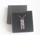 Rectangle Pressed Flower Pendant Necklace, Real Dried Flower Resin Jewellery