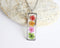 Rectangle Pressed Flower Pendant Necklace, Real Dried Flower Resin Jewellery