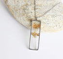 Rectangle Pressed Flower Pendant Necklace, Real Dried Flower Resin Jewellery