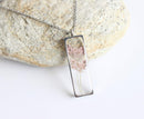 Rectangle Pressed Flower Pendant Necklace, Real Dried Flower Resin Jewellery