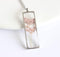 Rectangle Pressed Flower Pendant Necklace, Real Dried Flower Resin Jewellery