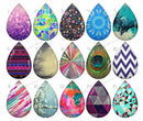 Handmade Teardrop Photo Glass Cabochons pattern geometric 713 B