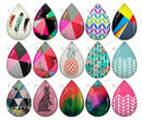 Handmade Teardrop Photo Glass Cabochons pattern geometric 719 B