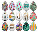 Handmade Teardrop Photo Glass Cabochons pattern geometric 743 B