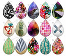 Handmade Teardrop Photo Glass Cabochons pattern geometric 745 B