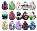 Handmade Teardrop Photo Glass Cabochons pattern geometric 774 B