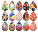 Handmade Teardrop Photo Glass Cabochons pattern geometric 792 B